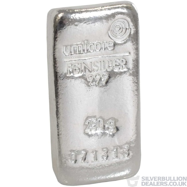 Umicore 250 Gram Silver Bullion Bar