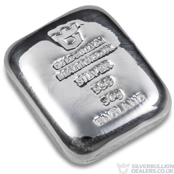 Gold Bullion Dealers 50 Gram Silver Bar